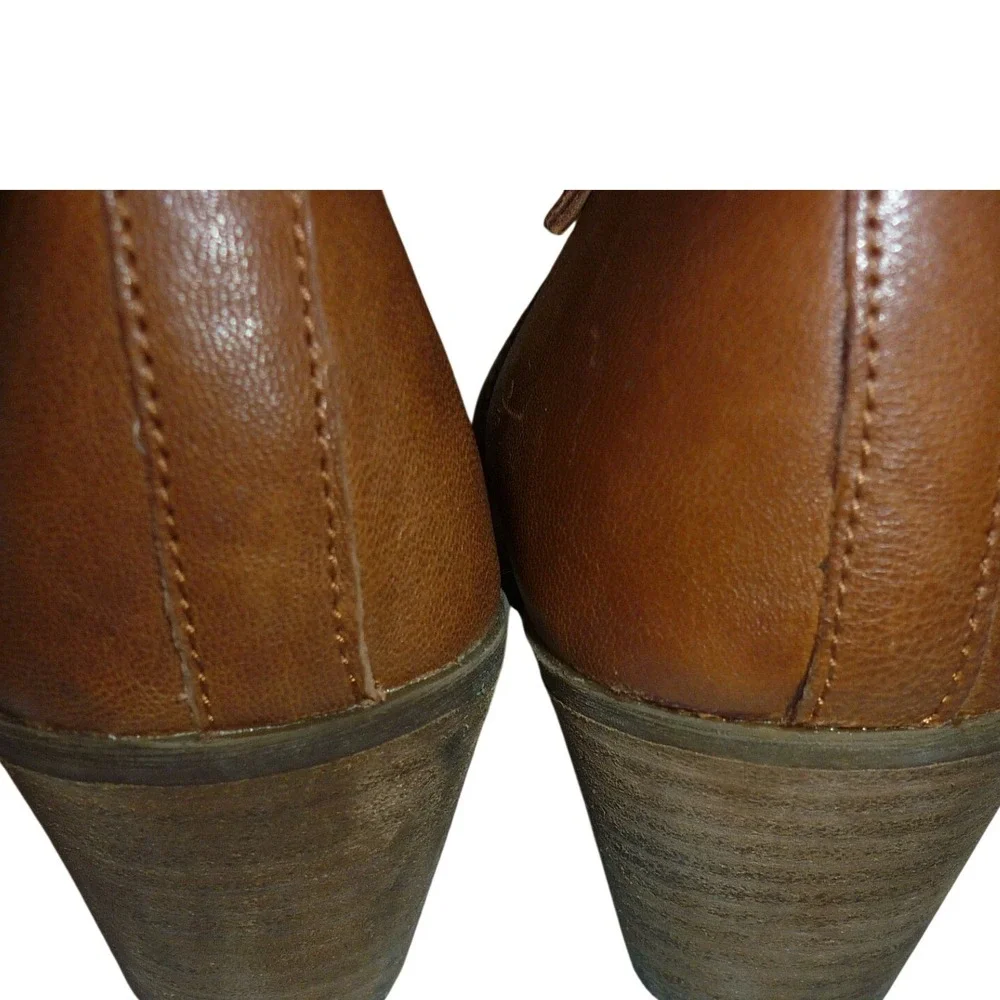 Frye Judith Dual Zip Leather Ankle Bootie Cognac Brown Women 9.5M‎